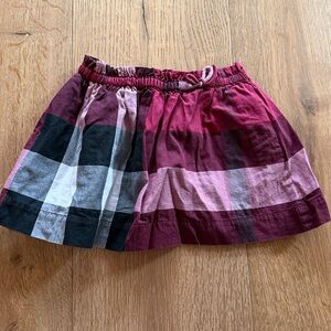 Burberry Baby Kids Children Classic Plaid Skirt Burgundy Toddler Preschool